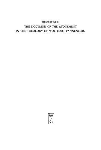 The Doctrine of the Atonement in the Theology of Wolfhart Pannenberg