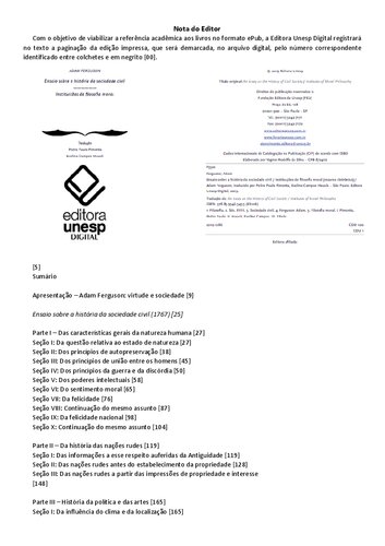 Ensaio sobre a história da sociedade civil e Instituições de filosofia moral Para o uso dos estudantes da faculdade de Edimburgo