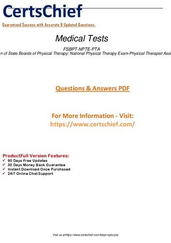 The FSBPT NPTE-PTA exam is a certification exam administered by the Federation of State Boards of Physical Therapy (FSBPT) for individuals seeking to become licensed as a Physical Therapist Assistant (PTA) in the United States.