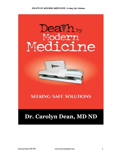 Death by Modern Medicine: Seeking  Safe  Solutions 