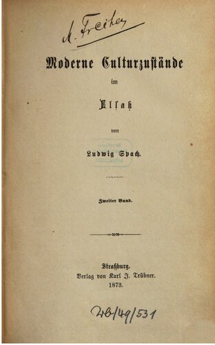 Moderne Culturzustände im Elsaß