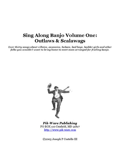 Singe Along Banjo Volume One Outlaws And Scalawags