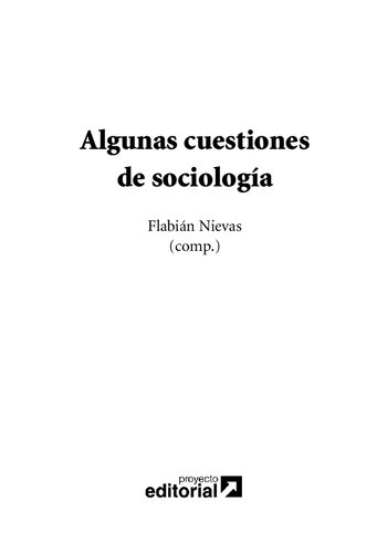 Algunas cuestiones de sociología