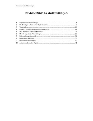 Fundamentos da Administração