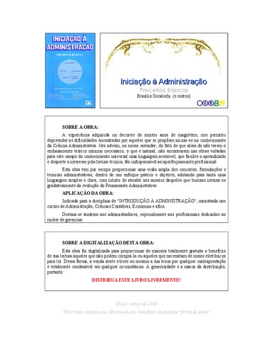 Iniciação à Administração - Preceitos Básicos - Brasilio Socalschi