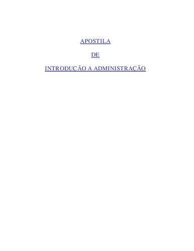 INTRODUÇÃO A ADMINISTRAÇÃO