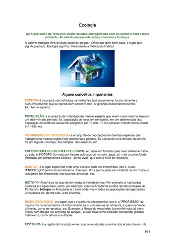 Apostila Ecologia