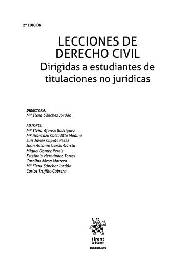 Lecciones de Derecho Civil. Dirigidas a estudiantes de titulaciones no jurídicas