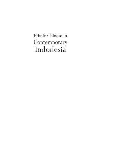 Ethnic Chinese in Contemporary Indonesia