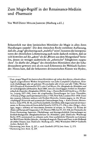 Zum Magie-Begriff in der Renaissance-Medizin und -Pharmazie
