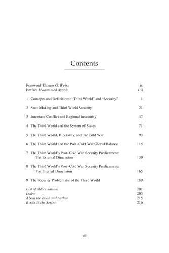 Third World Security Predicament: state making, regional conflict and the international system