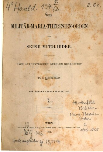 Der Militär-Maria-Theresien-Orden und seine Mitglieder