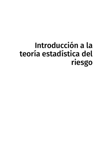 Introducción a la teoría estadística del riesgo