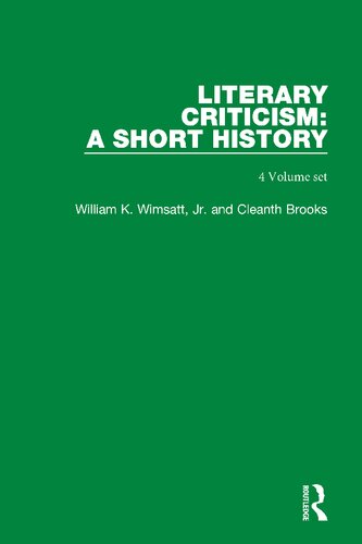 Literary Criticism: A Short History, 4-Volume Set