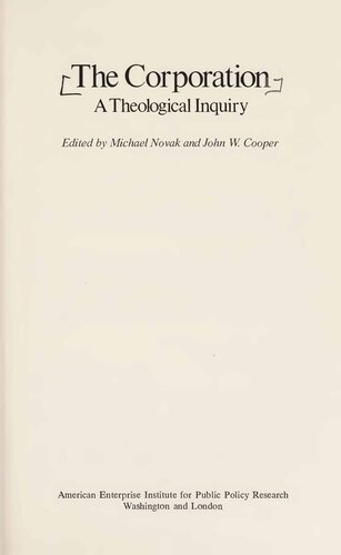 Corporation - Theological Inquiry