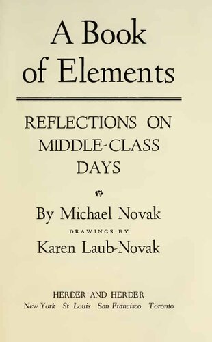 Book of Elements - Reflections on Middle-Class Days