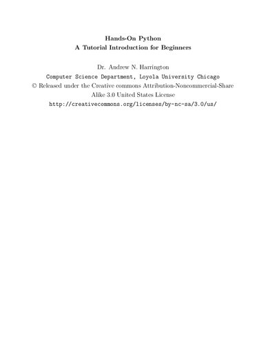 Hands-On Python: A Tutorial Introduction for Beginners