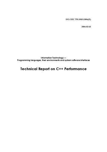 Technical Report on C++ Performance