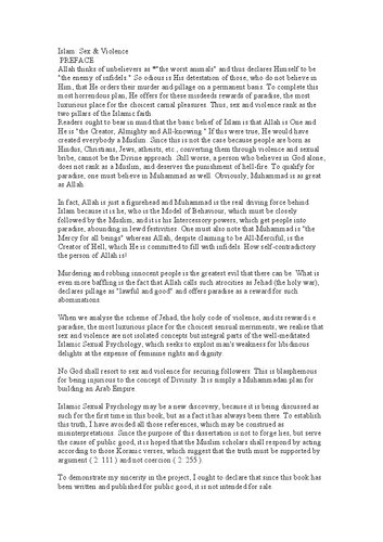 Islam: Sex And Violence