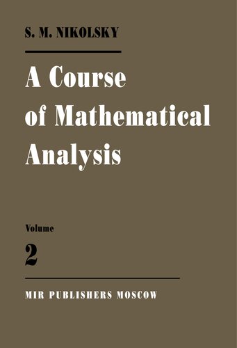 A Course of Mathematical Analysis Volume II