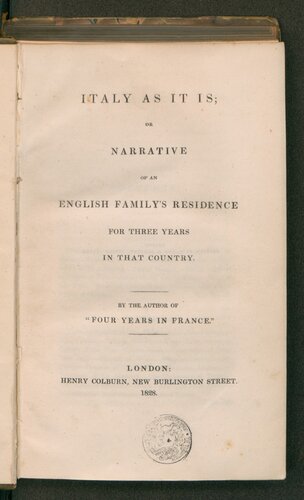 Four Years in France Or Narrative of an English Family's Residence There