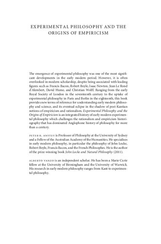 Experimental Philosophy and the Origins of Empiricism