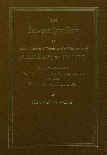 Investigation into Mr. Malone's Claim to Charter of Scholar