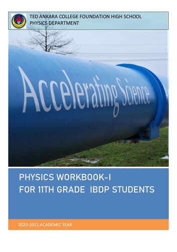 PHYSICS WORKBOOK-I FOR 11TH GRADE IBDP STUDENTS