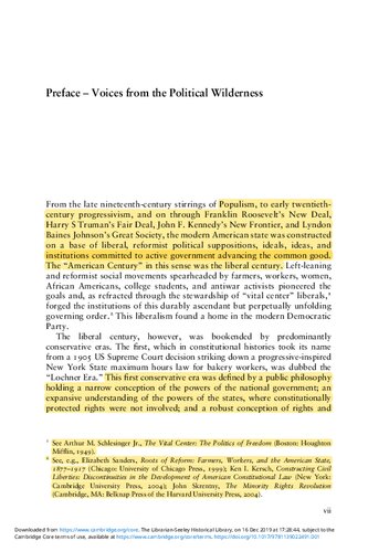 Conservatives and the Constitution: Imagining Constitutional Restoration in the Heyday of American Liberalism