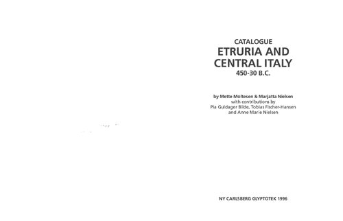 Catalogue Etruria and Central Italy : 450-30 B.C.