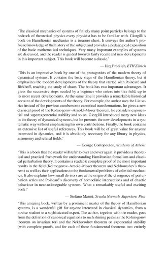 Notes on Hamiltonian Dynamical Systems