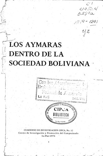 Los aymaras dentro de la sociedad boliviana