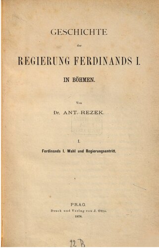 Ferdinands I. Wahl und Regierungsantritt