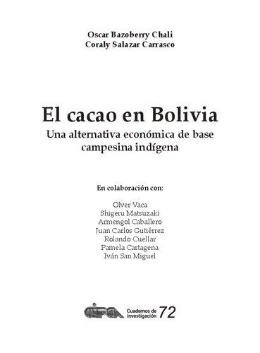 El cacao en Bolivia: una alternativa económica de base campesina indígena