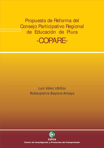 Propuesta de Reforma del Consejo Participativo Regional de Educación de Piura - COPARE