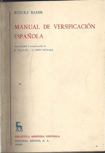 Manual de versificación española