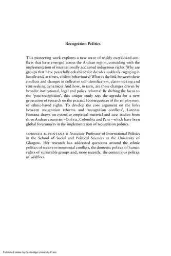 Recognition Politics: Indigenous Rights and Ethnic Conflict in the Andes