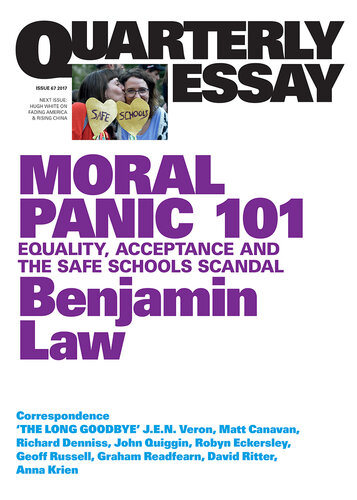 Quarterly Essay 67 Moral Panic 101