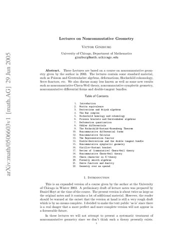 Lectures on Noncommutative Geometry