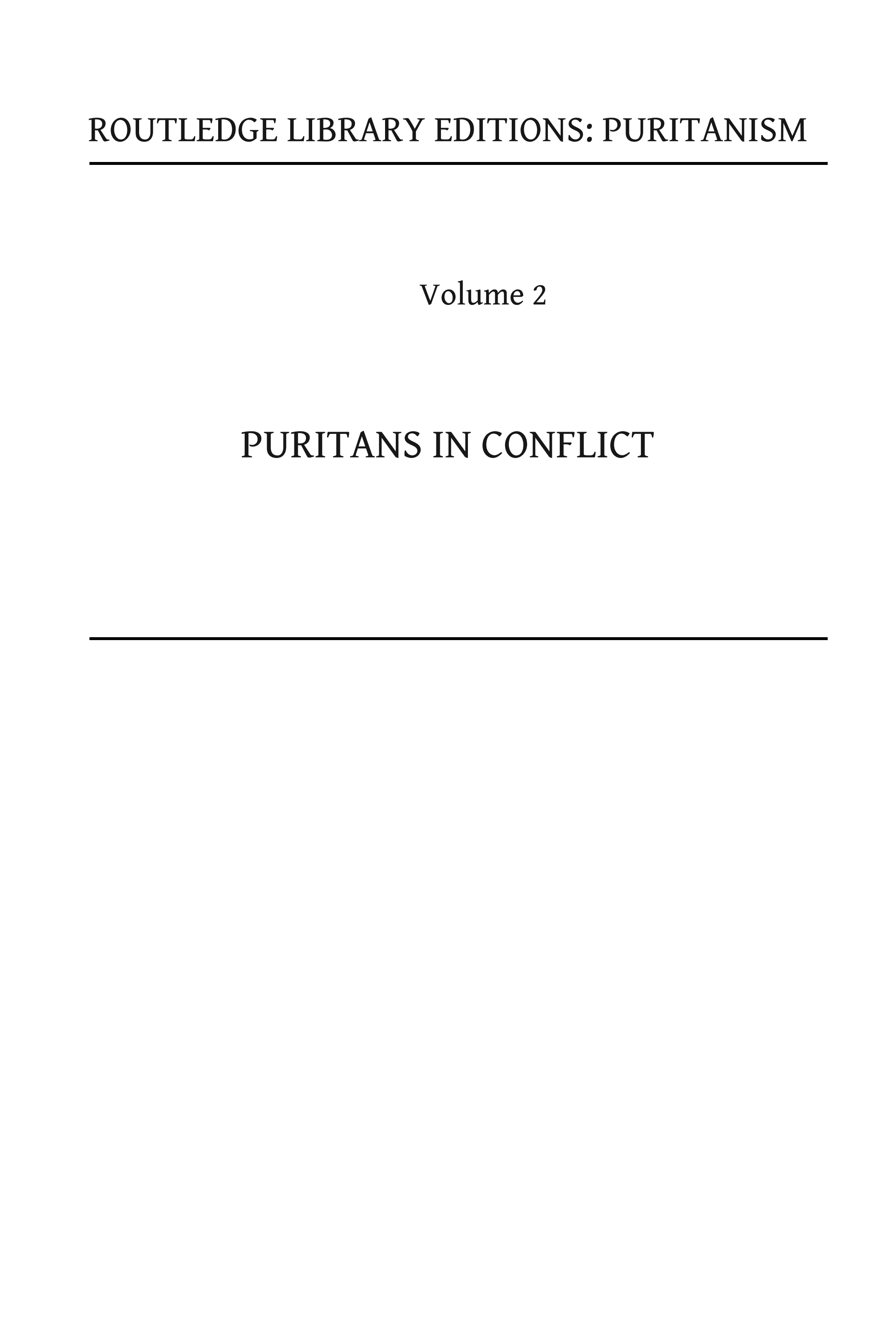 Puritans in Conflict: The Puritan Gentry During and After the Civil Wars