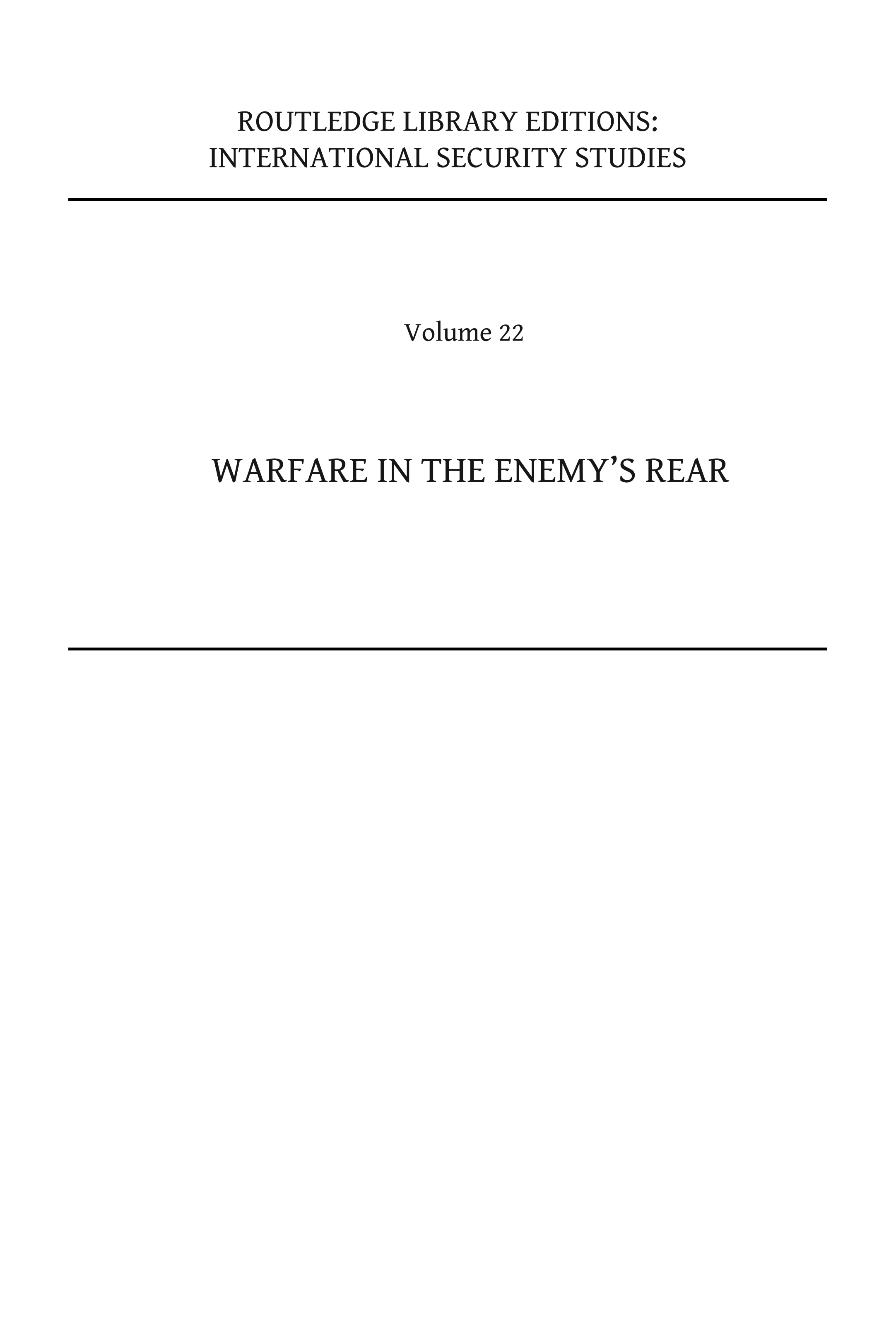 Warfare in the Enemy's Rear