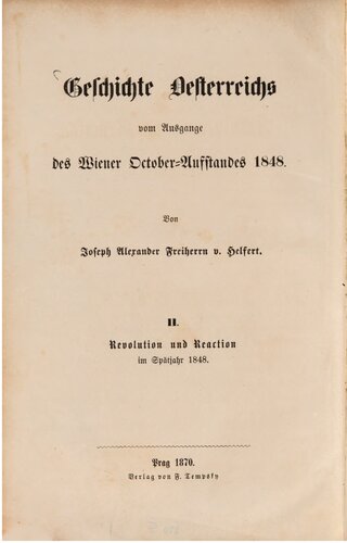 Revolution und Reaktion im Spätjahr 1848