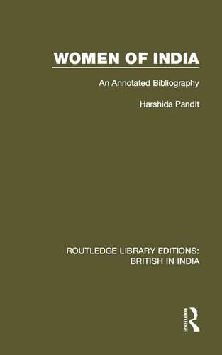Women of India: An Annotated Bibliography