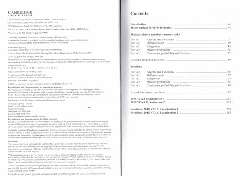 Cambridge Checkpoints VCE Mathematical Methods Units 3 & 4