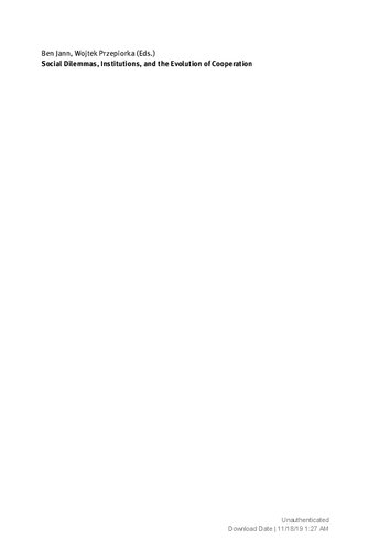 Social dilemmas, institutions, and the evolution of cooperation