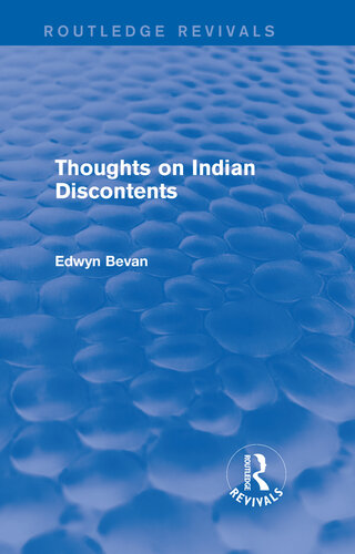 Thoughts on Indian Discontents (Routledge Revivals)