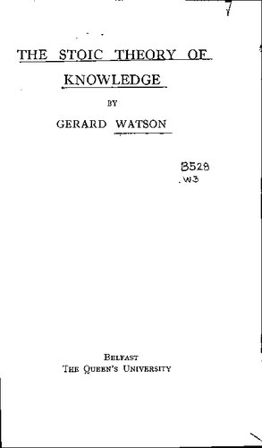 The Stoic Theory of Knowledge