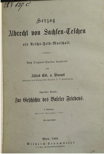 Zur Geschichte des Baseler Friedens / Mai bis Dezember 1795