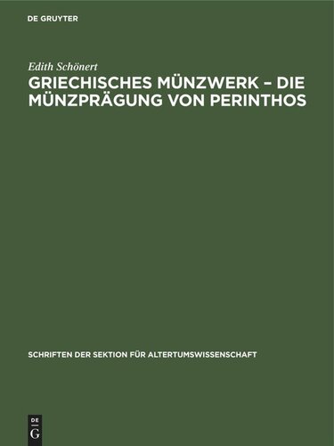 Griechisches Münzwerk – Die Münzprägung von Perinthos