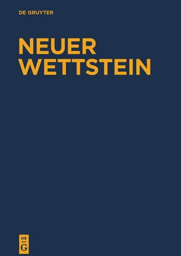 Neuer Wettstein. Teilband 1.2-2 Texte zum Matthäusevangelium: Matthäus 11–28